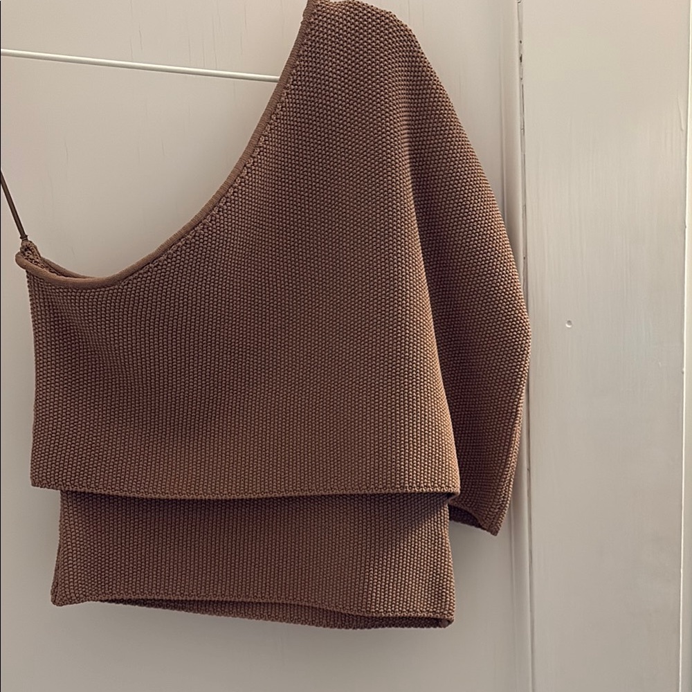 Brown Knit Women's Top